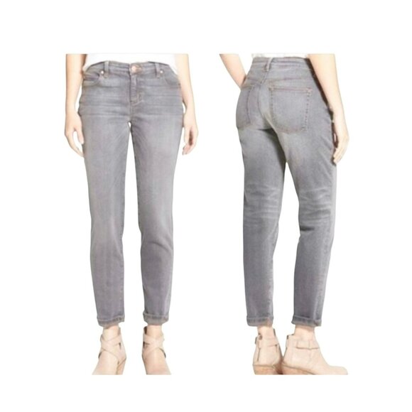 Eileen Fisher Gray Womens 14 Organic Cotton Blend Straight-Leg Jeans - Picture 10 of 12